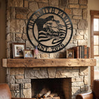 Custom Eagle Flag Metal Family Monogram