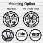 Custom Round Family Monogram Metal Sign