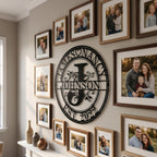 Custom Family Name Metal Monogram Sign