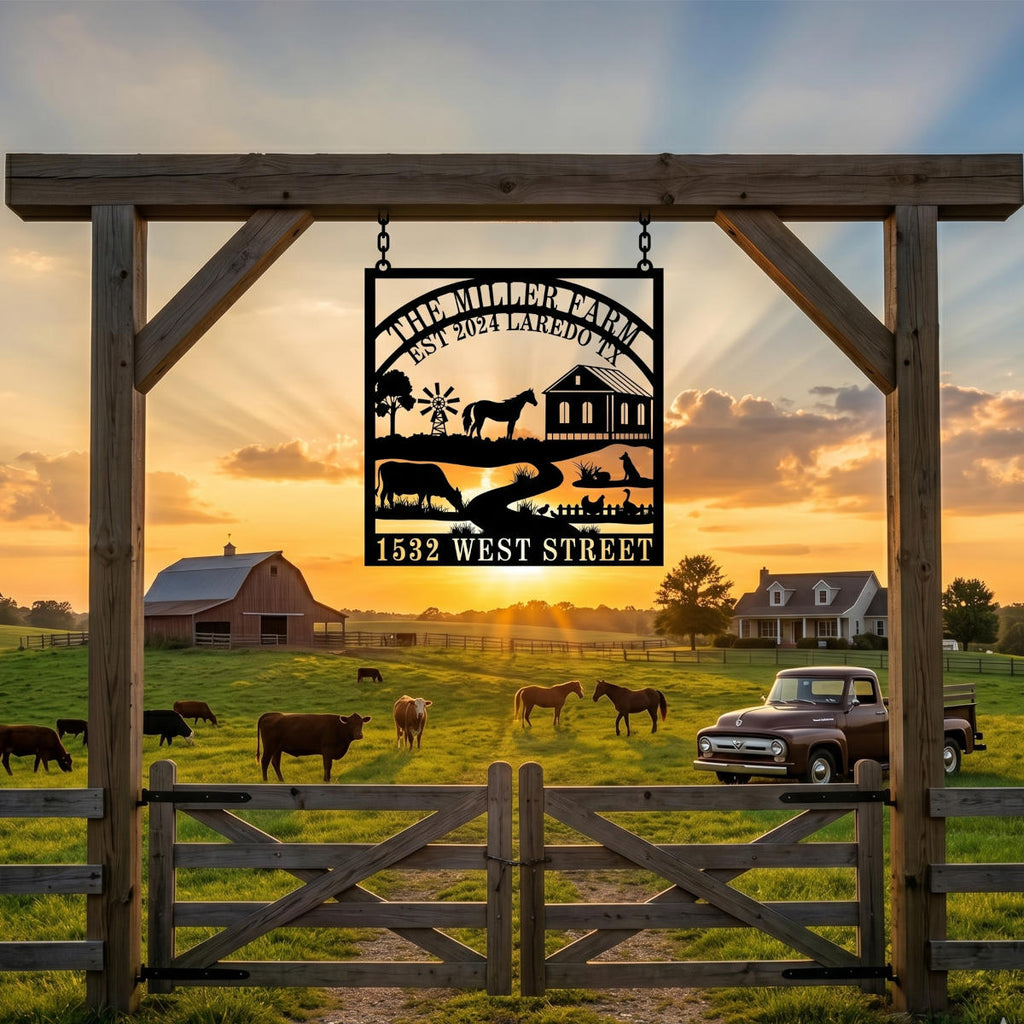 Custom Farm Address Metal Sign Plaque