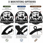 Comparison of mounting hole options for a personalized metal lake house sign