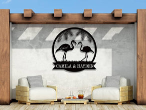 Flamingo Couple Sign