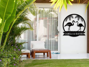 Flamingo Couple Sign