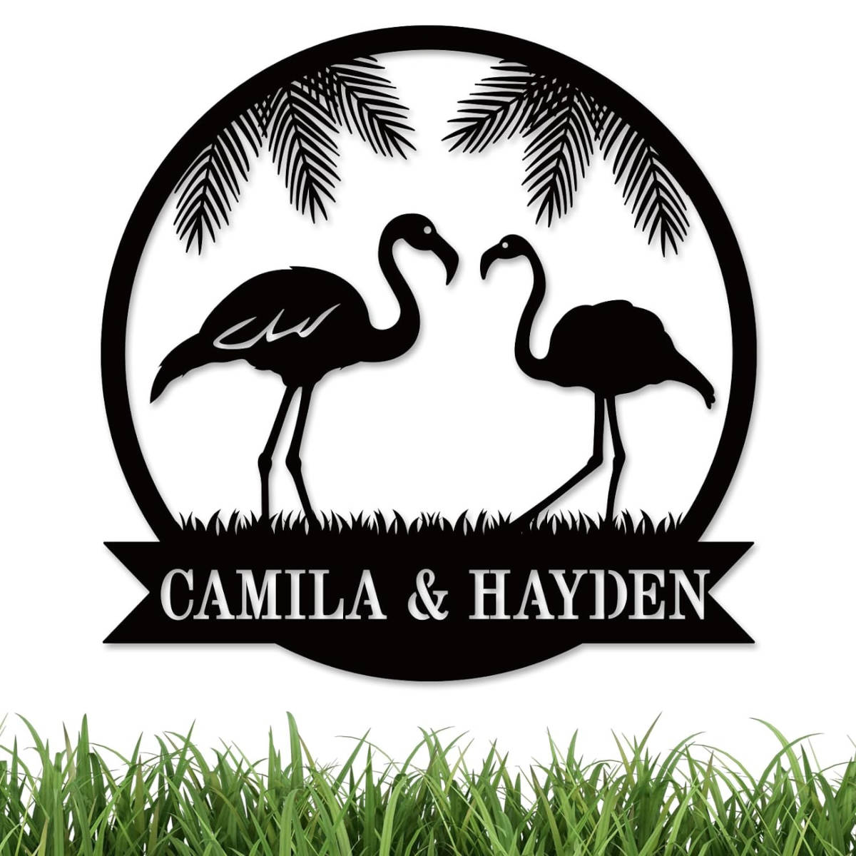 Flamingo Couple Sign