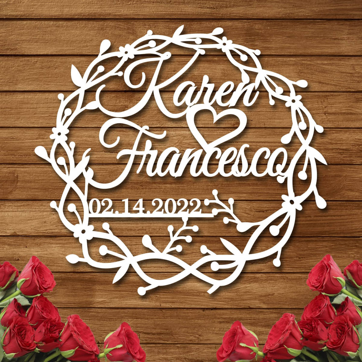 Custom Floral Name Sign Main image