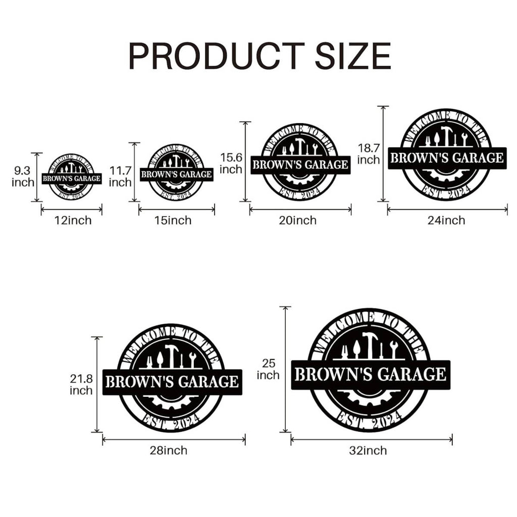 Personalized Garage Metal Sign – Custom Wall Art for Home and Workshop ...