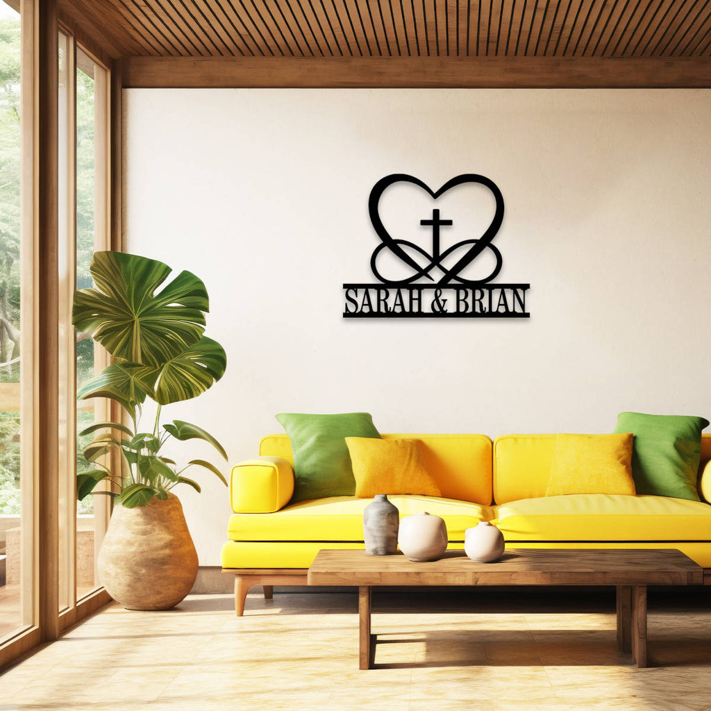 Custom Heart Cross Sign