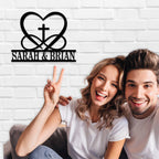 Custom Heart Cross Sign