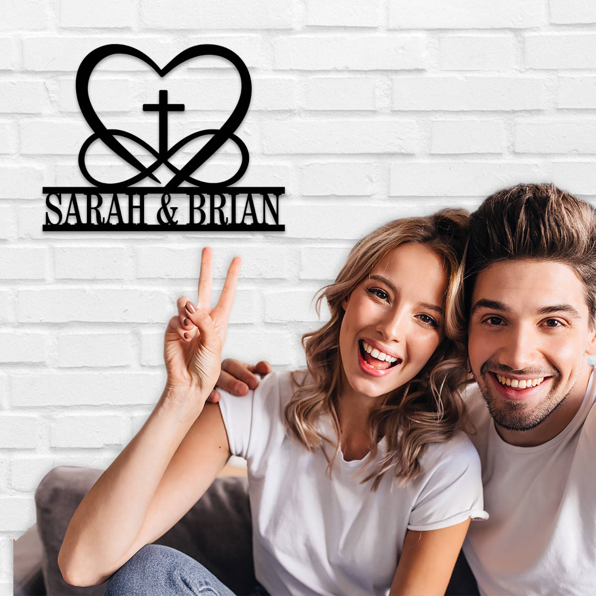 Custom Heart Cross Sign