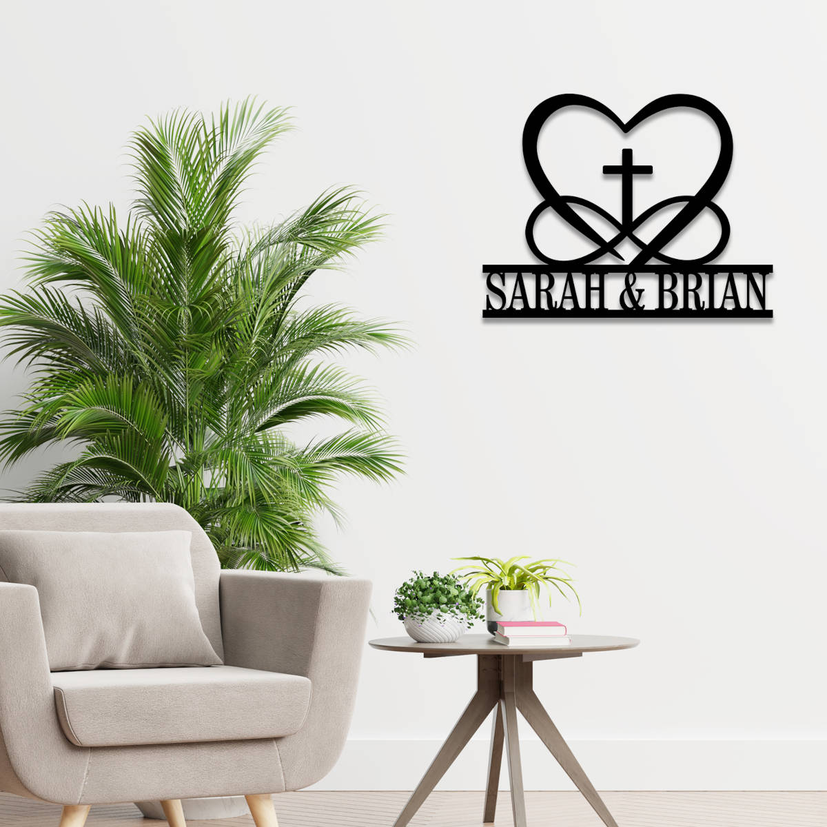 Custom Heart Cross Sign