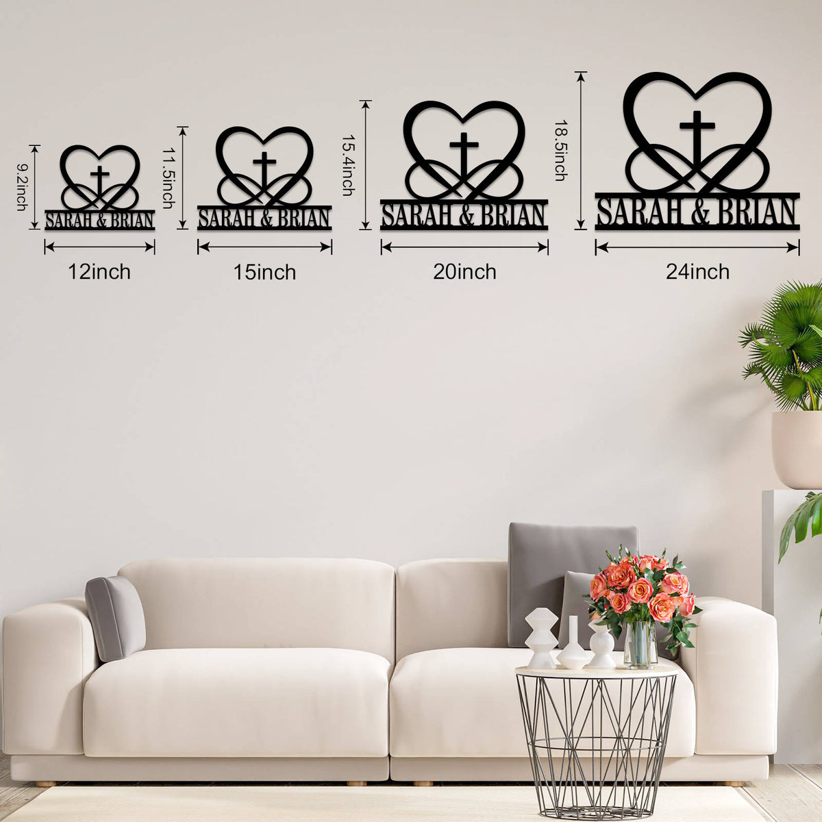 Custom Heart Cross Sign