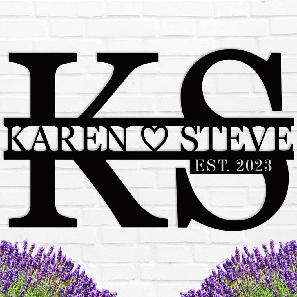 Sample Initial Sign Personalized Custom Metal Initial Sign - Elegant Design – ENFODREAM