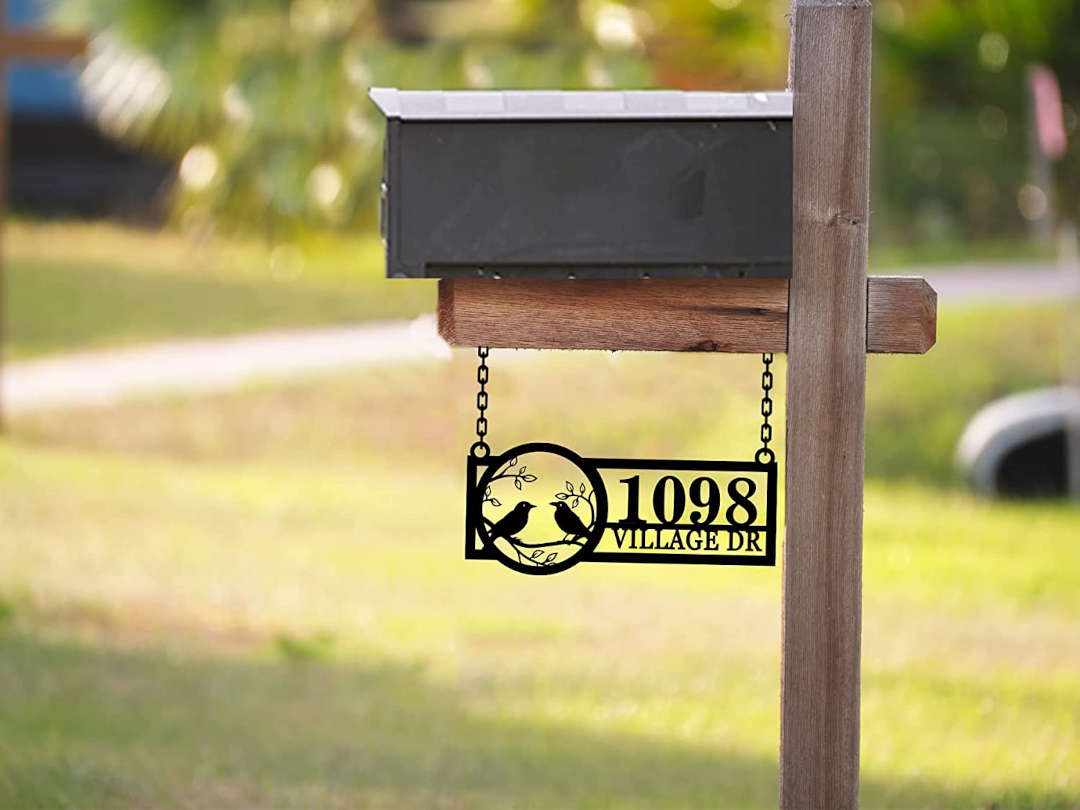 Custom Birds Garden Hanging Address Sign Secondary image