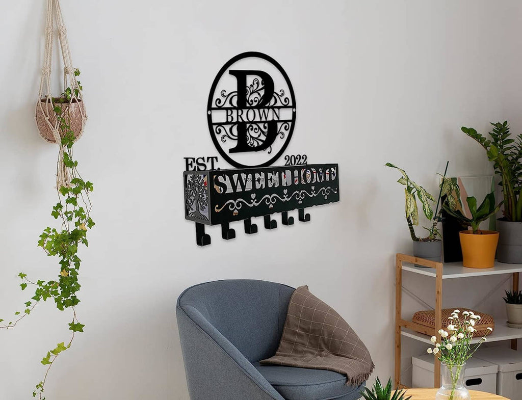 Custom Iron Wall Hook Shelf