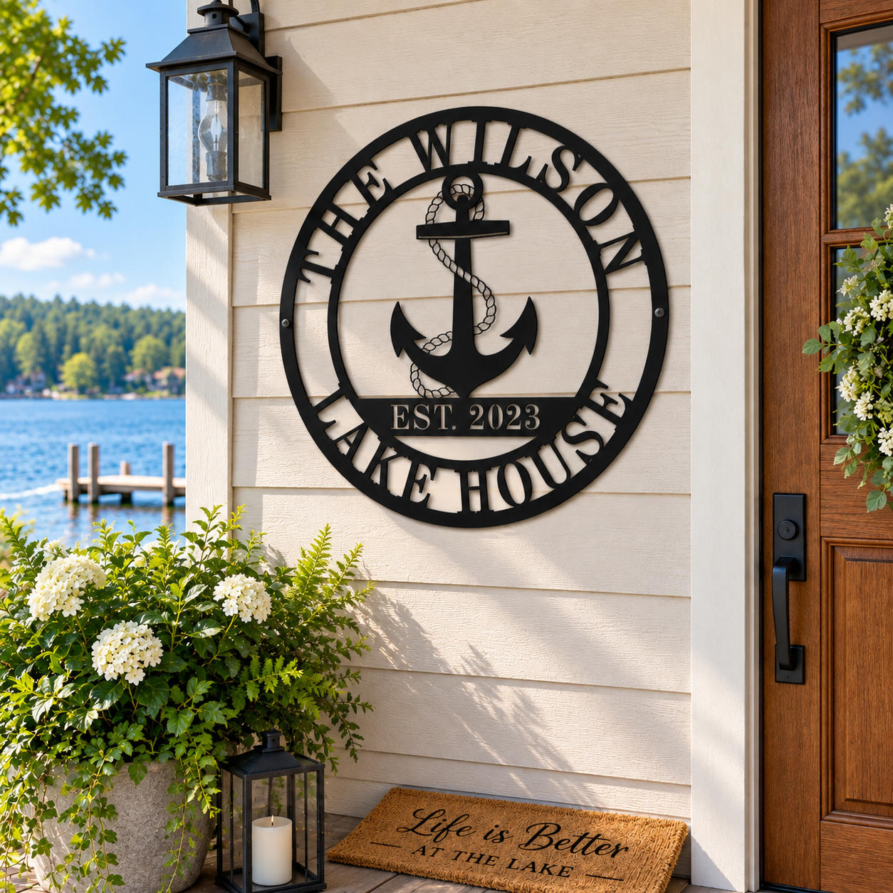 Custom Metal Anchor Lake House Sign Secondary image
