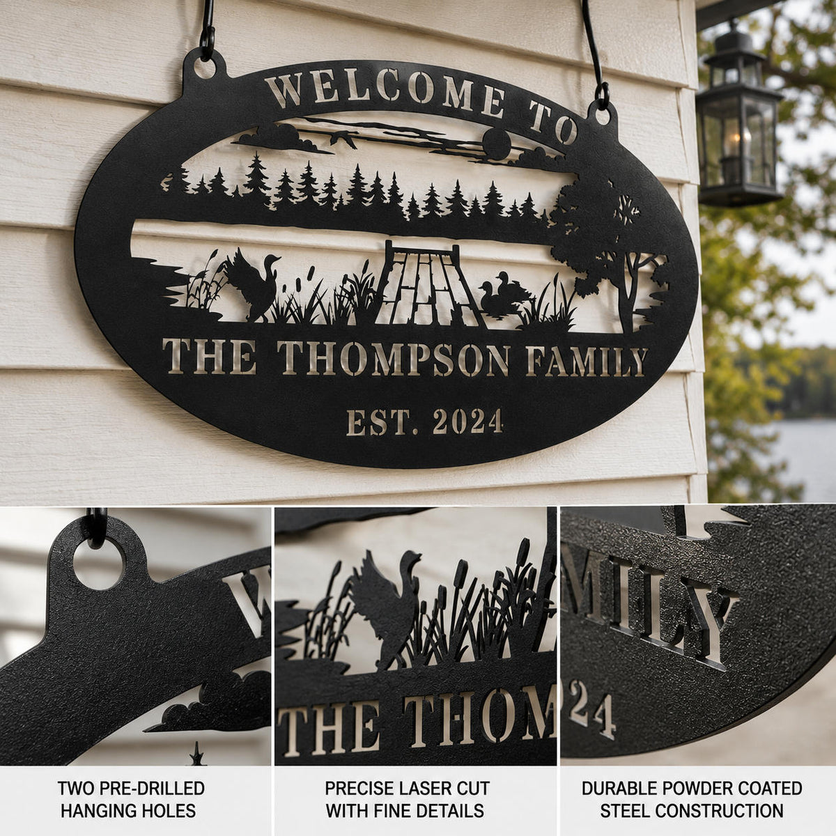 Custom Metal Lake House Welcome Sign