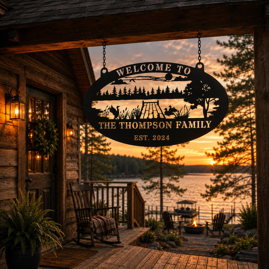 Custom Metal Lake House Welcome Sign
