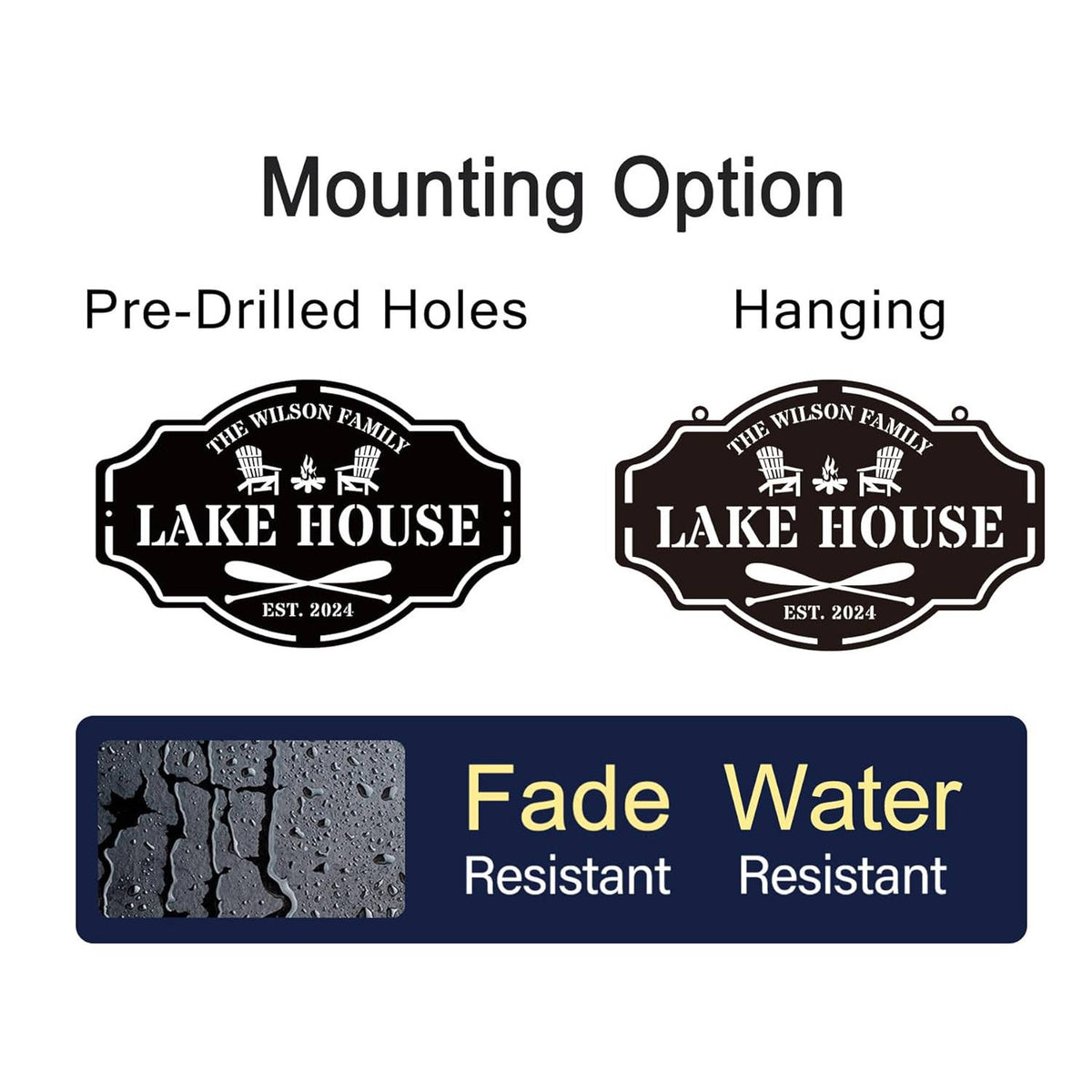 custom lake house sign with name - personalized - enfodream.com
