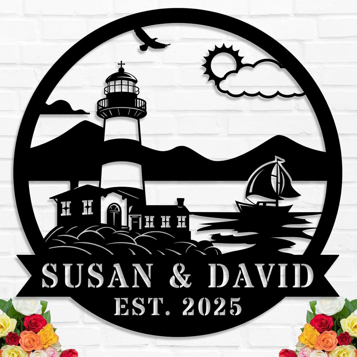 Custom Lighthouse Metal Sign Main image