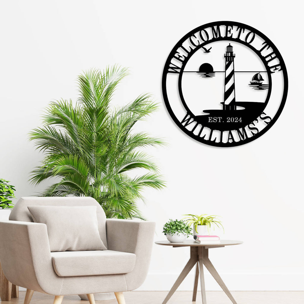 Custom Lighthouse Metal Sign