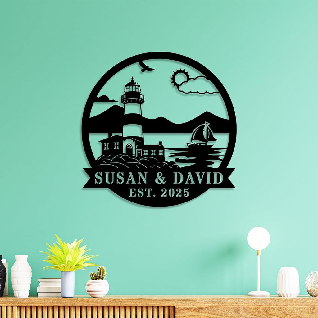 Custom Lighthouse Metal Sign
