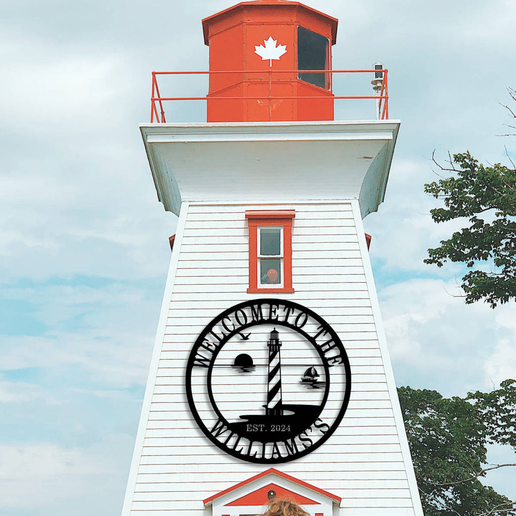 Custom Lighthouse Metal Sign