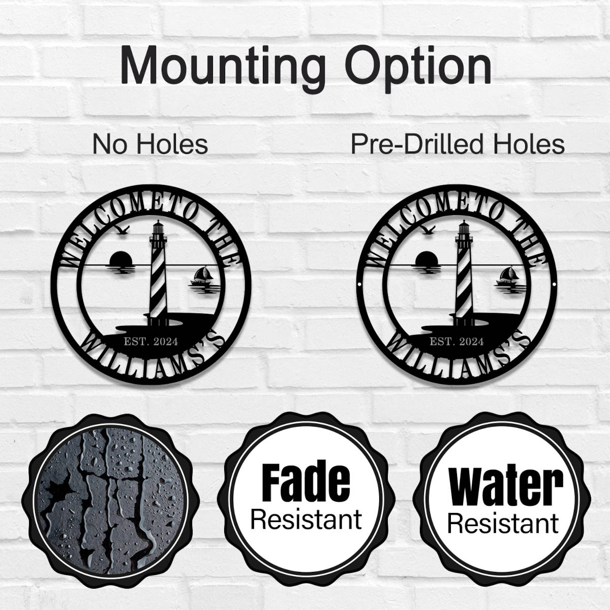 Custom Lighthouse Metal Sign