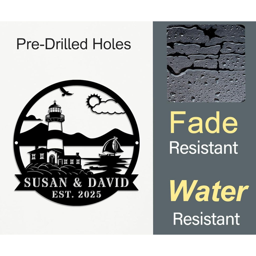 Custom Lighthouse Metal Sign