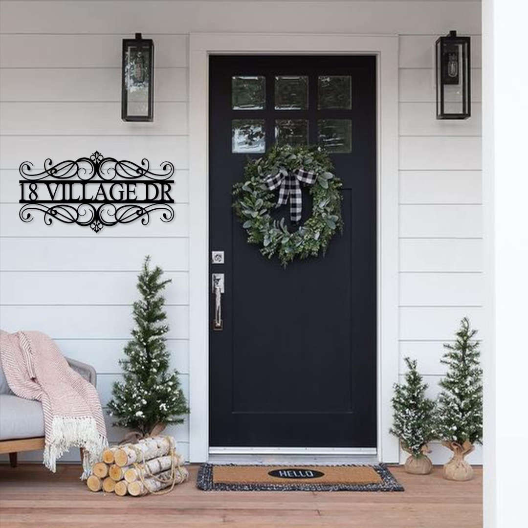 Custom Scrollwork Metal Address Number Sign