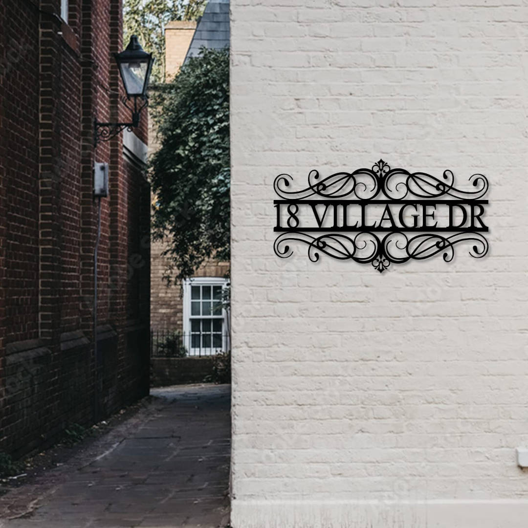 Custom Scrollwork Metal Address Number Sign