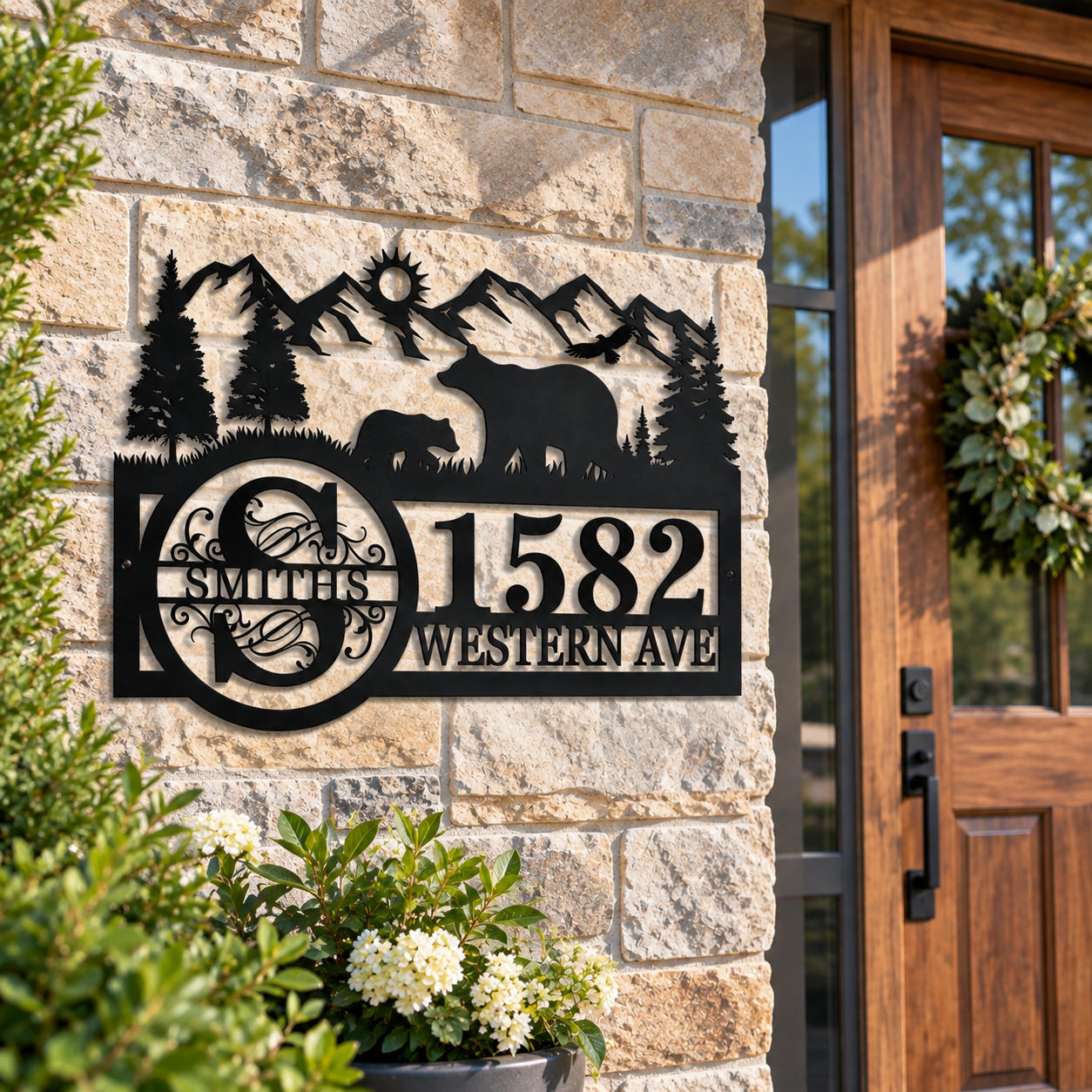Custom Bear Mountain Metal Address Sign Secondary image