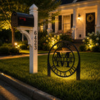 Custom Address Yard Sign Outdoor Metal House Number Plaque with Monogram