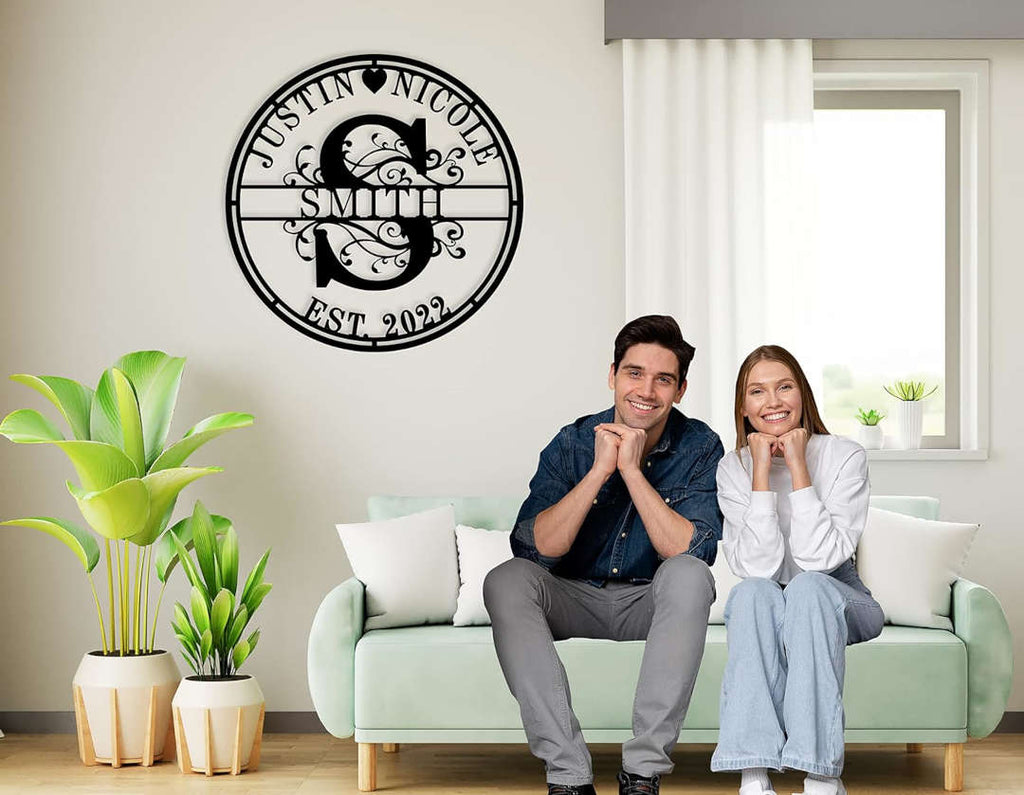 Personalized Custom Metal Name Sign - Monogram Design – ENFODREAM