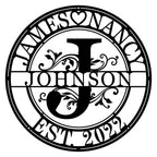 Custom Family Name Metal Monogram Sign