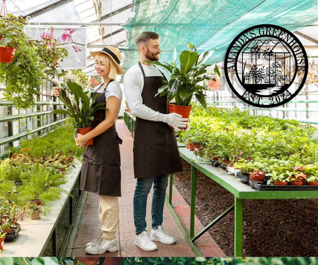 custom metal greenhouse sign with name - personalized - enfodream.com