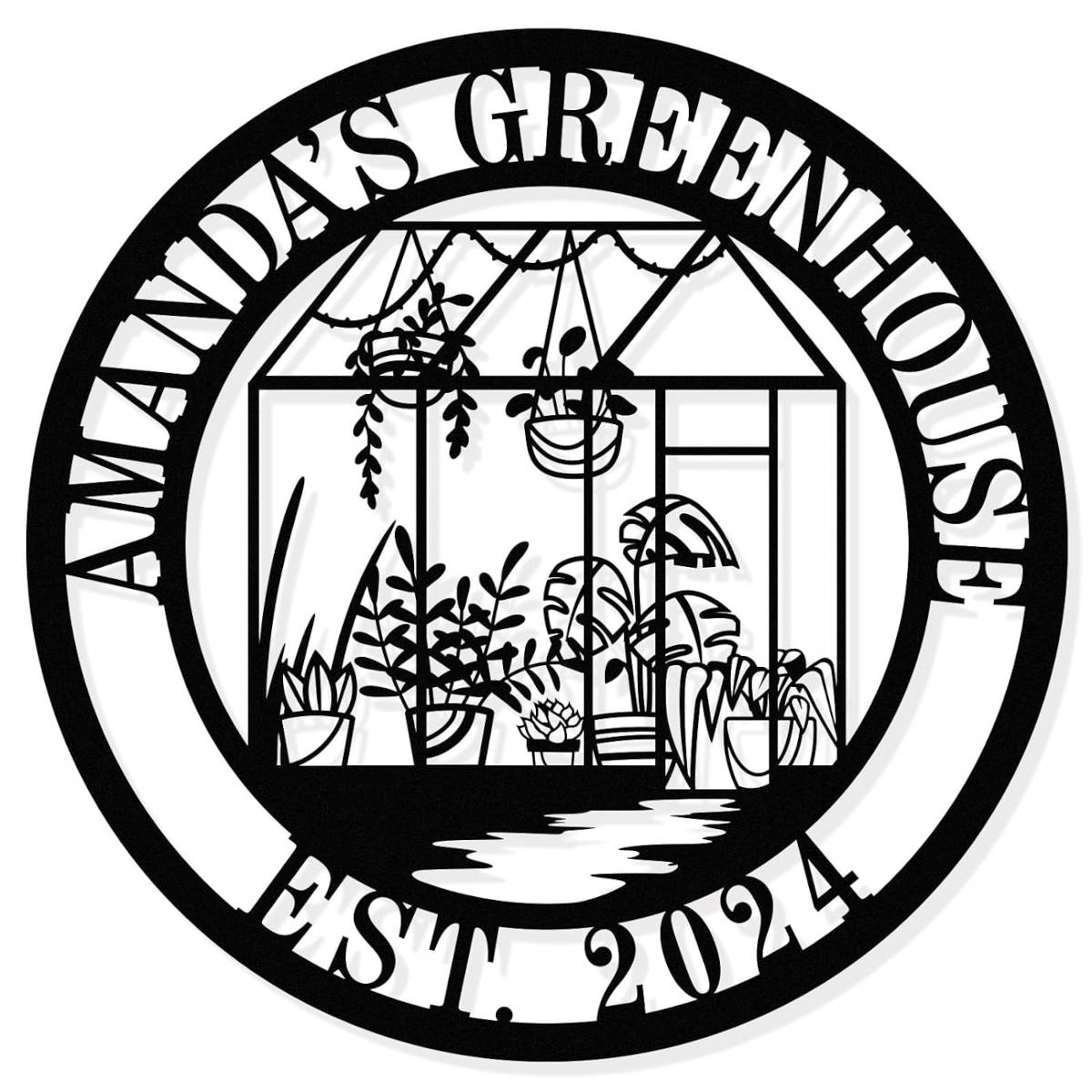 custom metal greenhouse sign with name - personalized - enfodream.com Main image