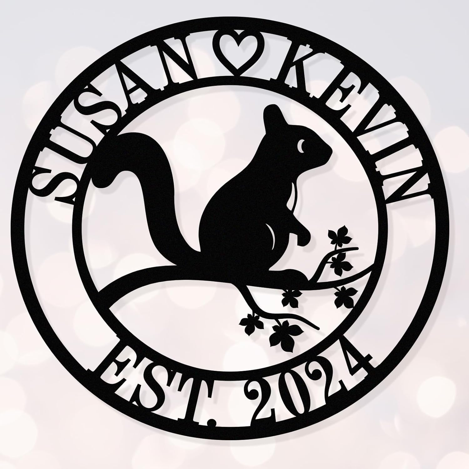 Personalized Squirrel Metal Sign - Custom Outdoor Decor – ENFODREAM