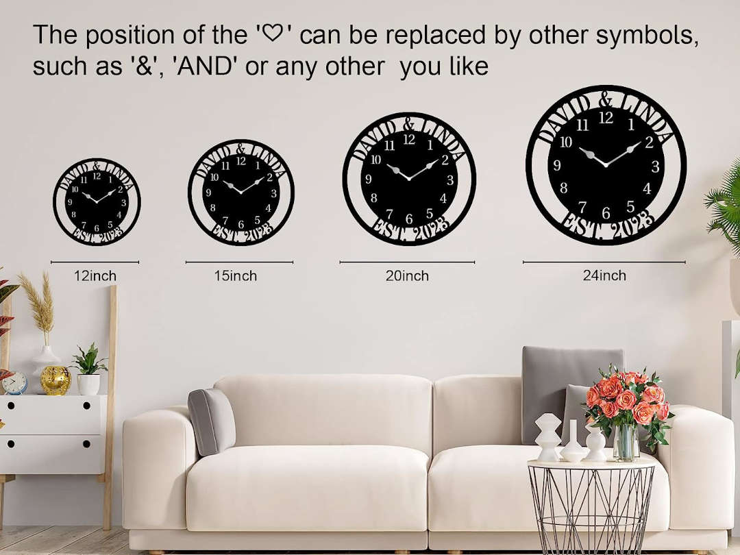 Personalized Arabic Numeral Metal Family Clock