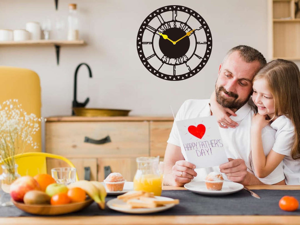 Personalized Geometric Border Metal Wall Clock