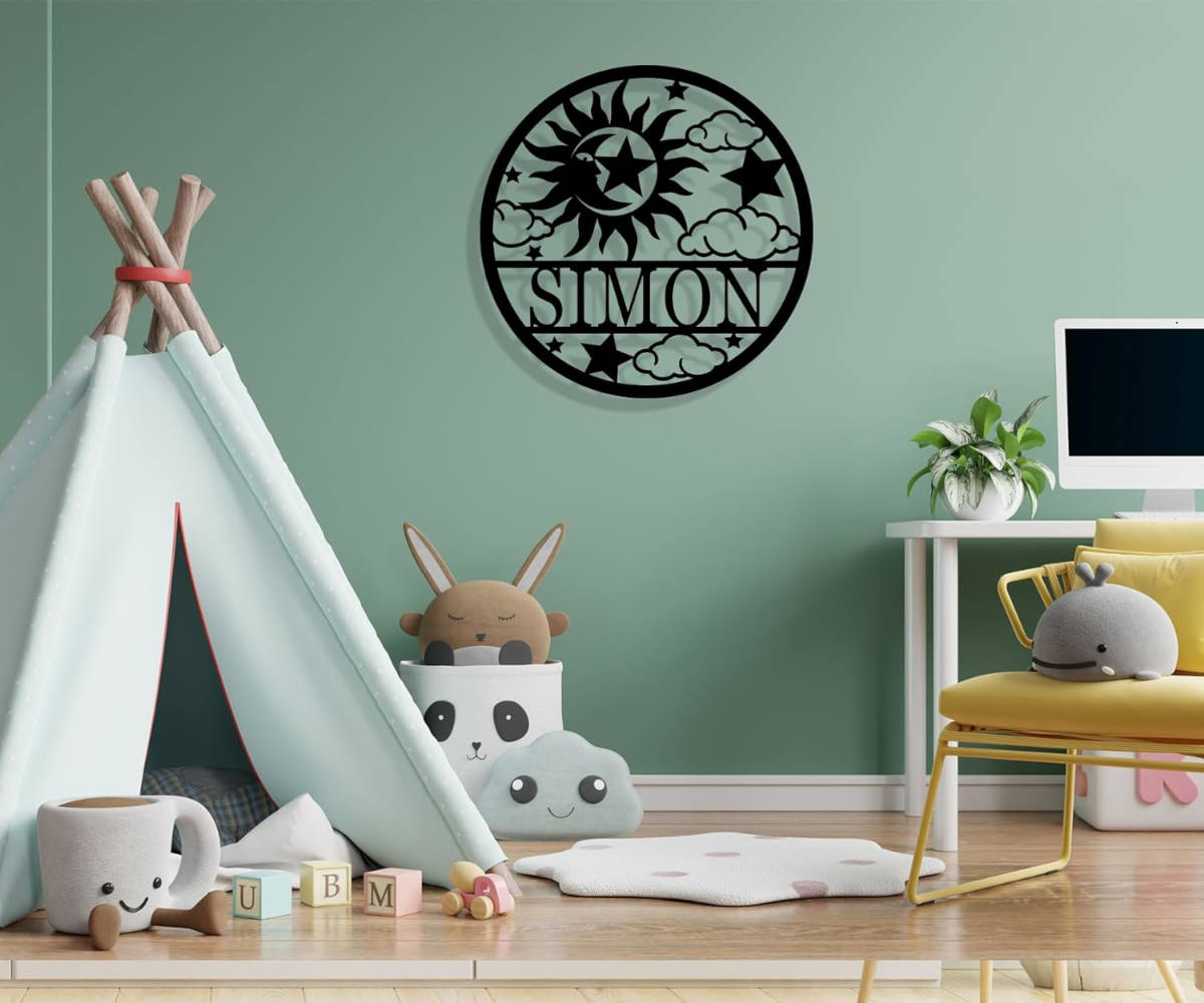 Custom Sun Moon Stars Metal Sign