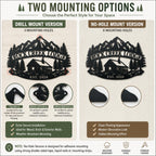 Personalized cabin sign customization guide showing lodge name and established year options.