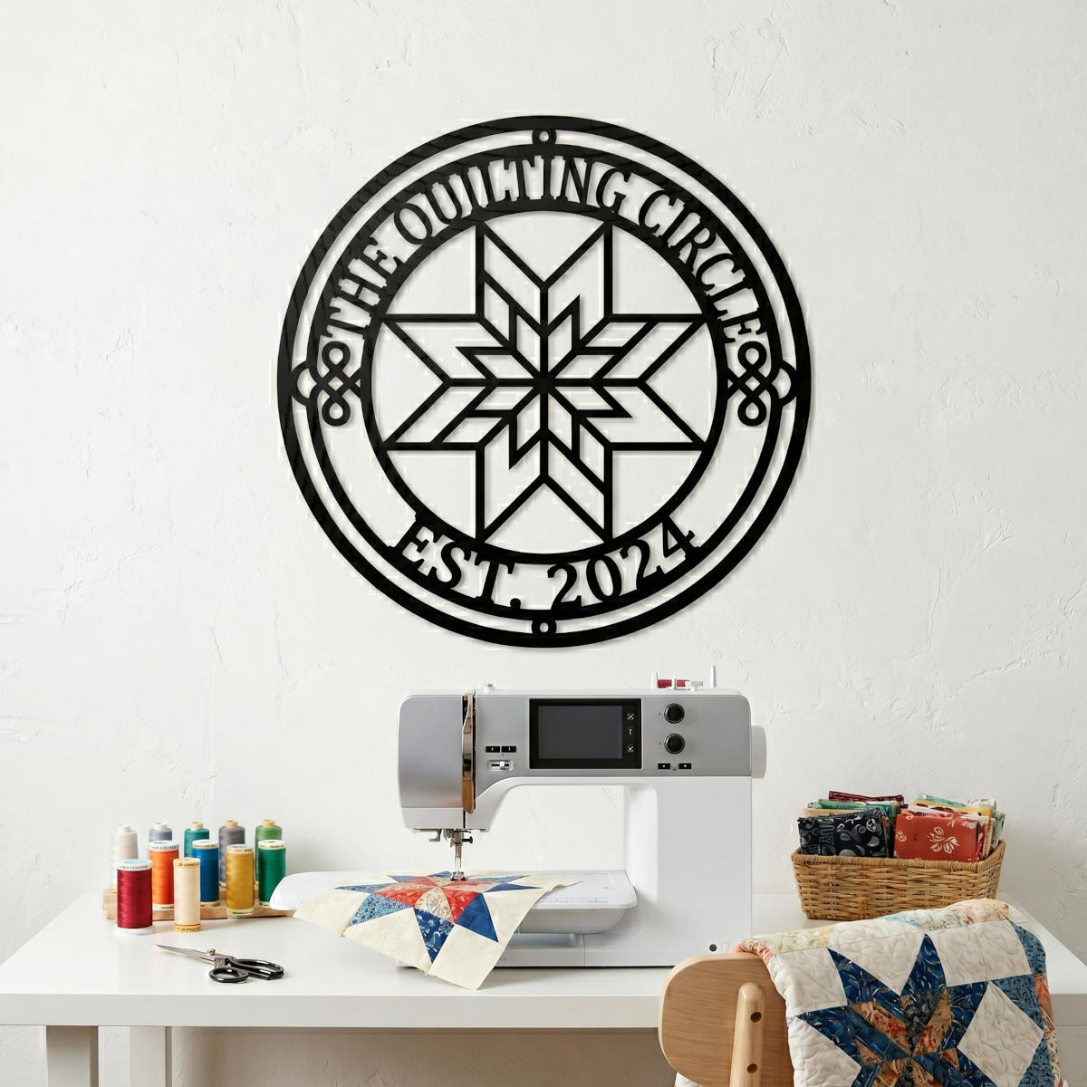 Custom Quilt Star Family Heritage Metal Sign
