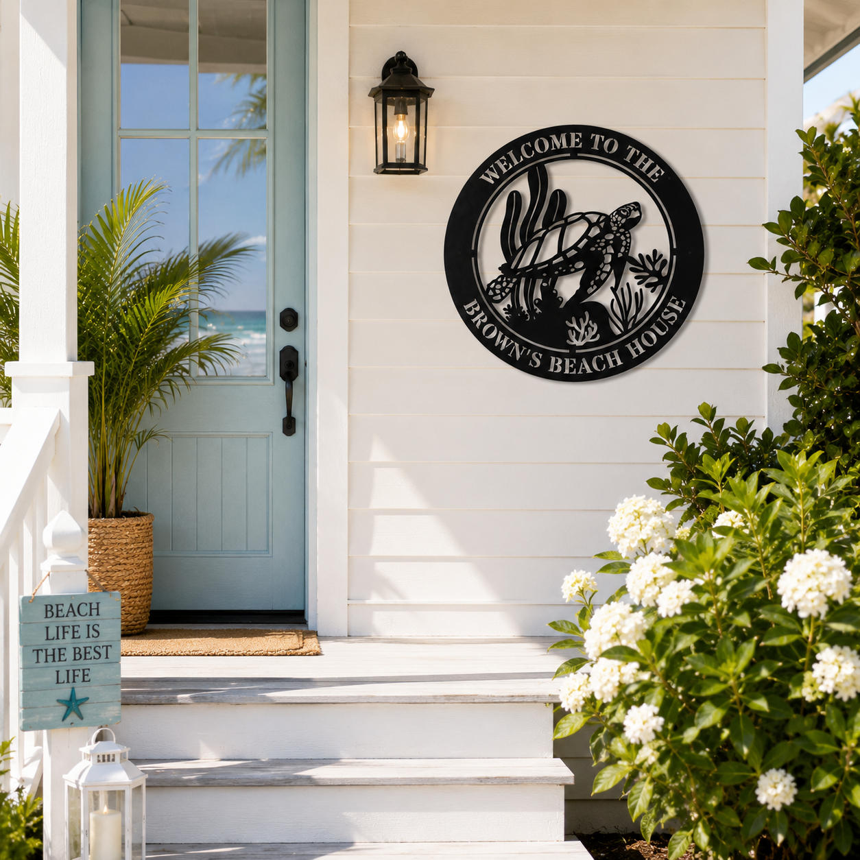 Custom Sea Turtle Metal Wall Sign Secondary image
