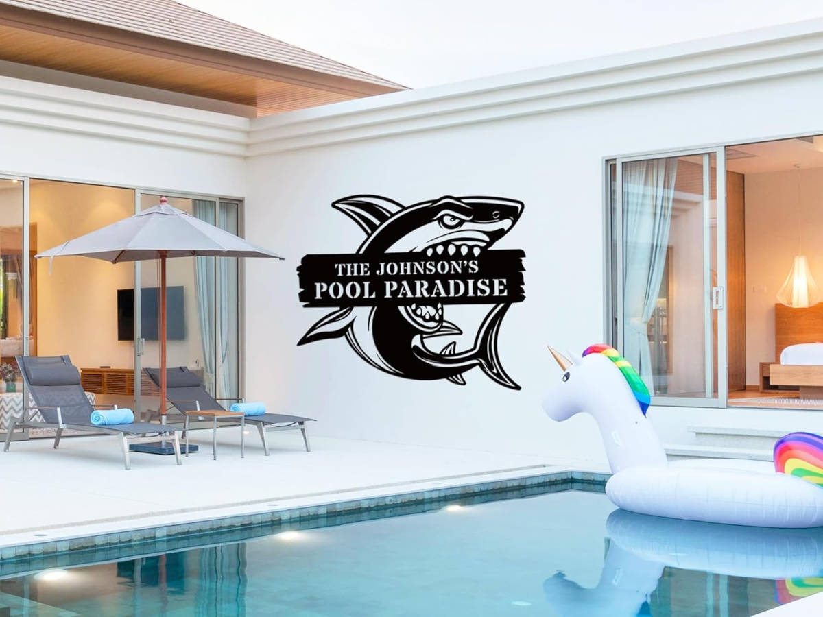 Custom Shark Pool Sign Secondary image
