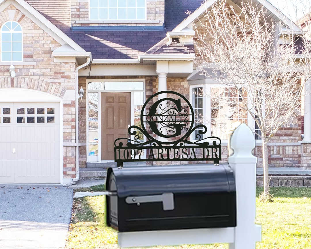 Custom Monogram Stainless Steel Mailbox Topper