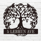 Custom Tree of Life Metal Address Plaque