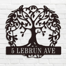 Custom Tree of Life Metal Address Plaque