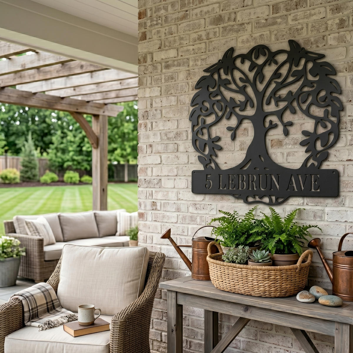 Custom Tree of Life Metal Address Plaque