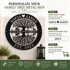 How to personalize a custom family tree metal sign with names and established year