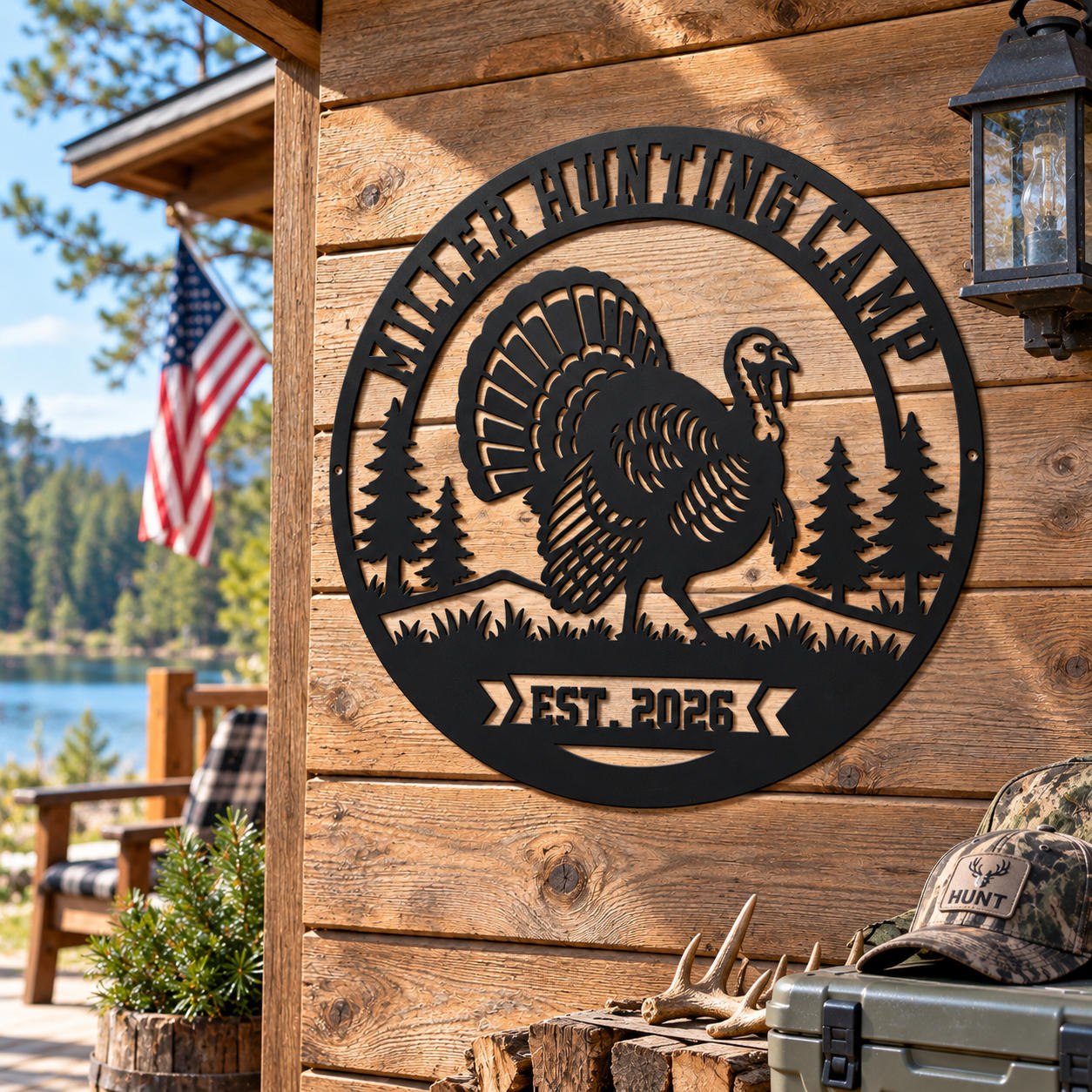 Custom Wild Turkey Hunting Camp Sign Secondary image